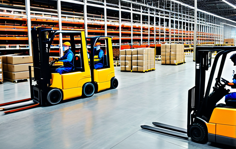 **

"A busy Moscow distribution center at sunset, featuring modern robotic forklifts moving packages, fully clothed workers in safety vests overseeing the operation, appropriate attire, safe for work, perfect anatomy, natural proportions, professional photography, high quality. In the background, a fleet of GAZelle vans ready for delivery. Emphasize efficiency and technological advancement. Focus on logistics and safety regulations, appropriate content, professional."

**