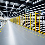 **

"A modern logistics warehouse interior, showcasing automated sorting systems and workers in professional attire overseeing operations. The scene emphasizes efficiency and organization, with visible ISO 9001 certification signs. Focus on clean, bright lighting and a sense of technological advancement. Safe for work, appropriate content, fully clothed, professional, family-friendly, perfect anatomy, correct proportions, natural pose."

**
