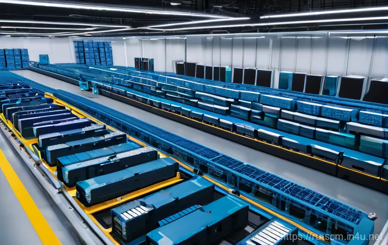 SCM에서의 효율성 개선 방안 - **Prompt:** A state-of-the-art, brightly lit automated warehouse interior. Robotic arms are precisel...