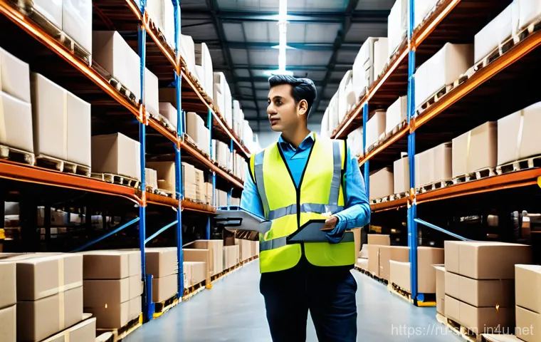 SCM에서의 효율성 개선 방안 - **Prompt:** A dynamic, global perspective of an interconnected supply chain. The image features a la...