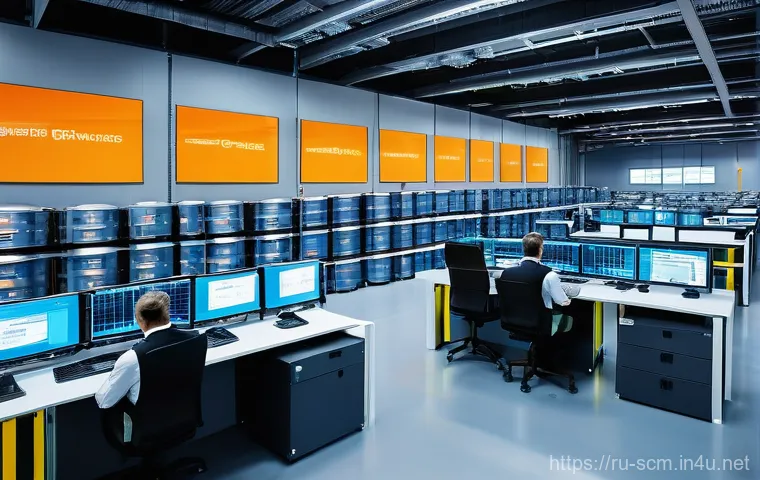 공급망관리와 기술 혁신 동향 - **Prompt:** "A bustling, high-tech logistics hub situated on the outskirts of a vibrant Russian metr...