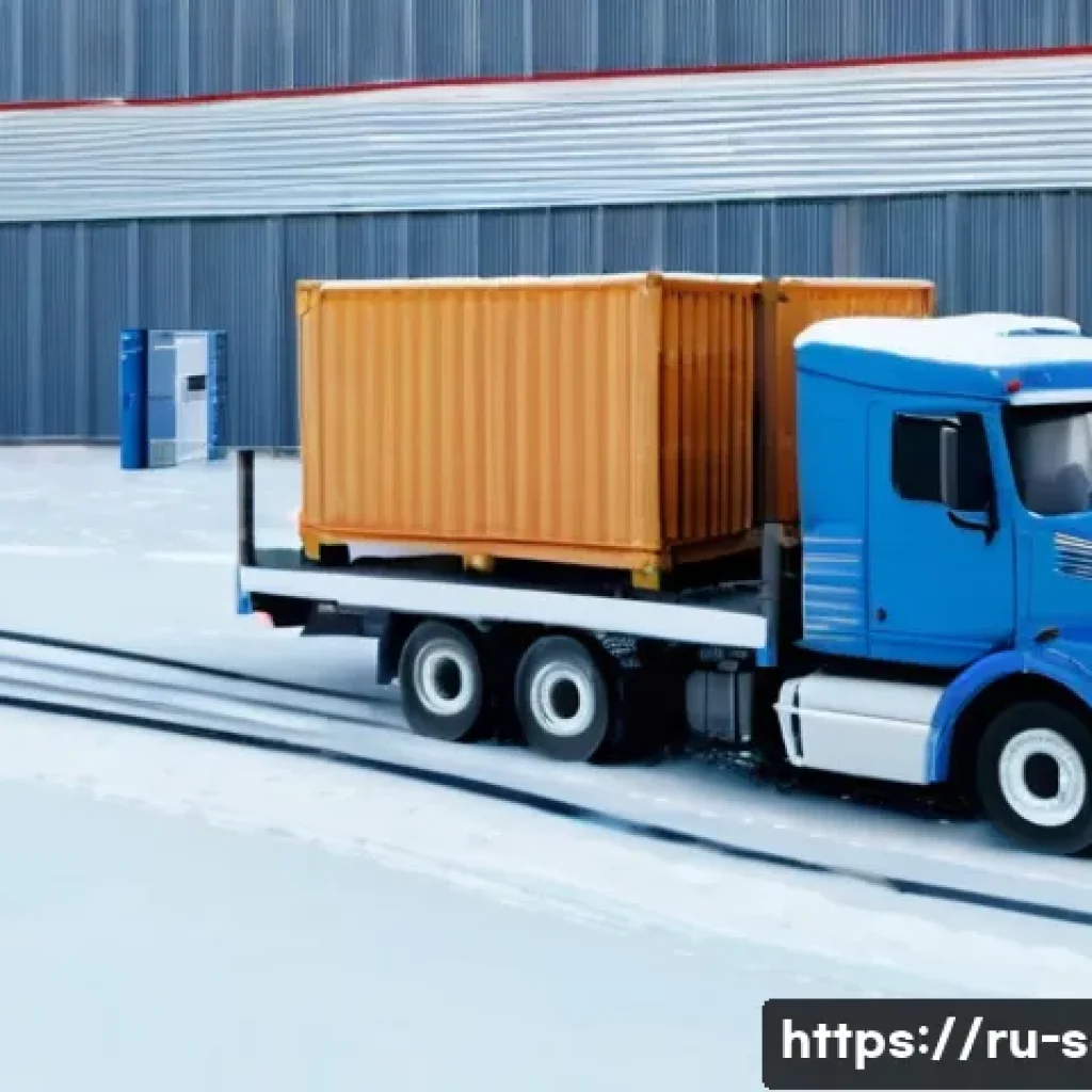 SCM 입문서를 선택하는 방법 - ) Photorealistic winter distribution‑center scene in Russia: exterior view of a mid‑sized DC near Mo...