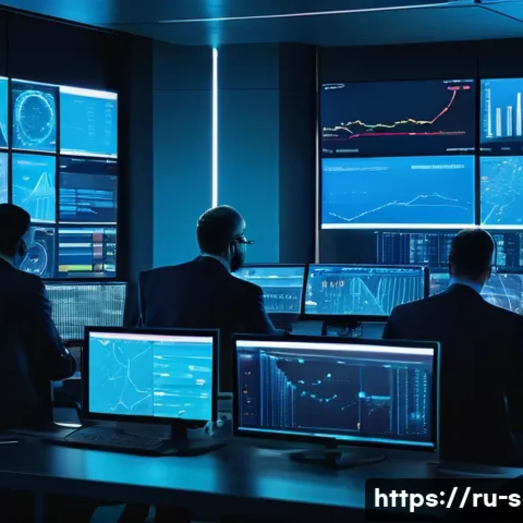 공급망관리 업무 환경과 문화 - A modern logistics control room scene featuring a diverse team of supply chain specialists collabora...