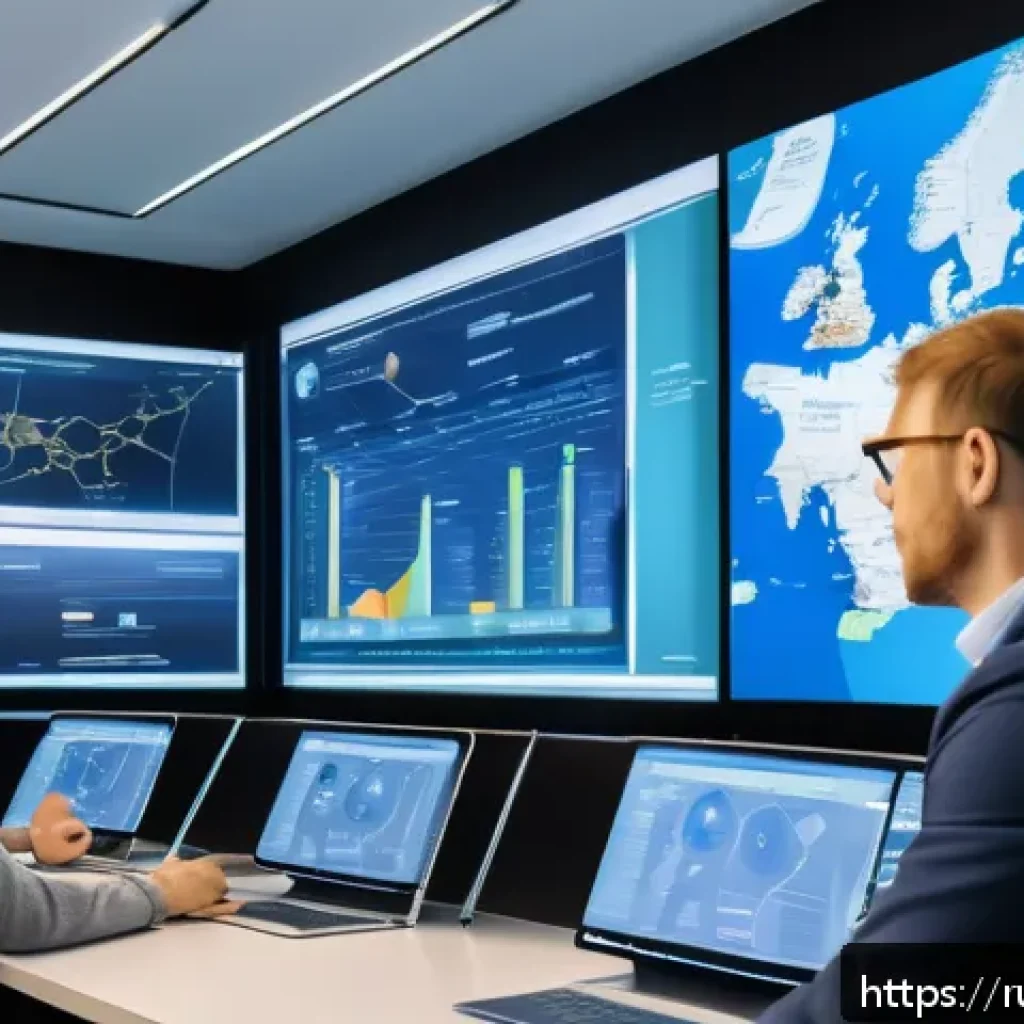 SCM에서의 학습 커리큘럼 개발 - A modern classroom scene in Russia focused on supply chain management training, featuring diverse ad...